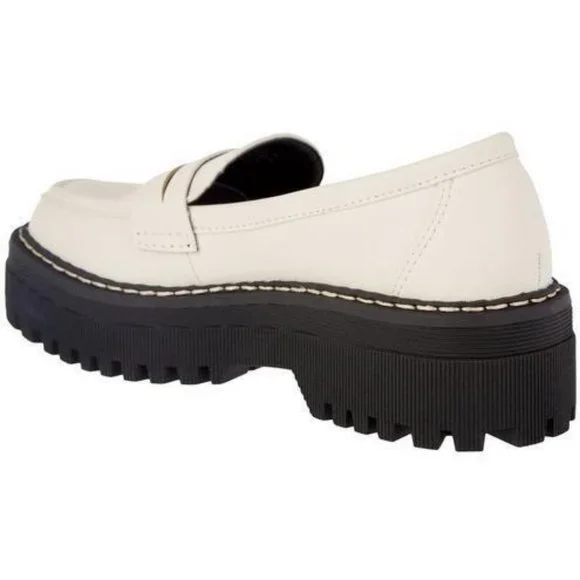 Cool Planet by Steve Madden Ivory Vegan Slip-On Platform Loafers - Picture 2 of 2